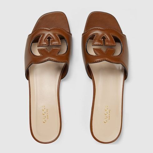 No. 3 - รองเท้าผู้หญิง GUCCI รุ่น Women's Interlocking G Cut-Out Slide Sandal - 1