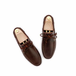 No. 2 - รองเท้าหนังผู้ชาย BROWN STONE รุ่น The Punter's Boat Shoes Oil Leather Brandy Brown - 6
