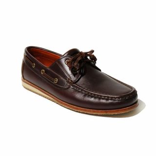 No. 2 - รองเท้าหนังผู้ชาย BROWN STONE รุ่น The Punter's Boat Shoes Oil Leather Brandy Brown - 4