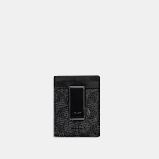 No. 9 - กระเป๋าสตางค์ Coach รุ่น Money Clip Card Case In Signature Canvas - 1