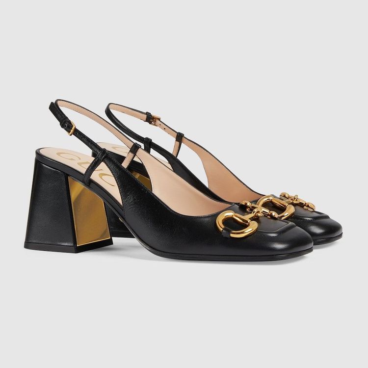 No. 4 - รองเท้าผู้หญิง GUCCI รุ่น Women's Mid-Heel Slingback With Horsebit - 1