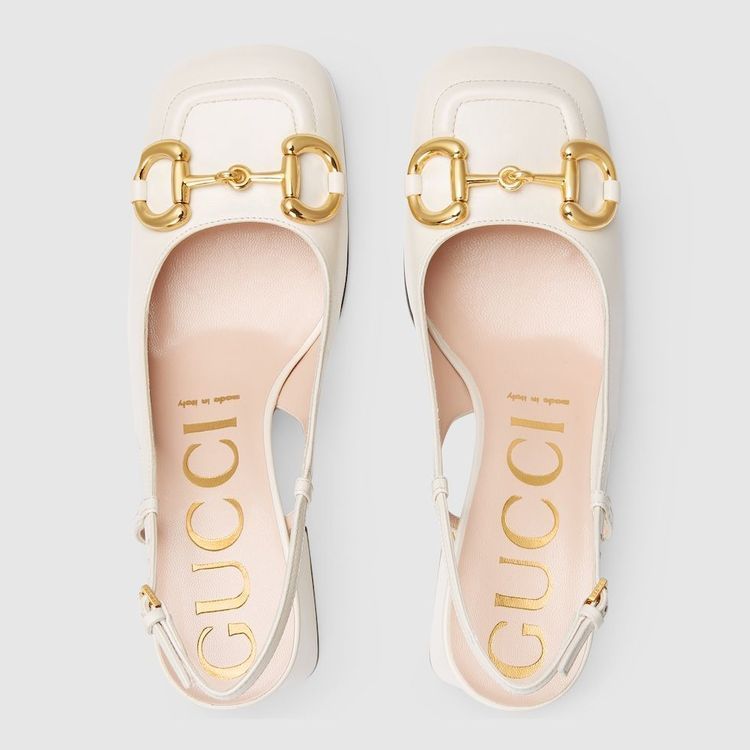 No. 4 - รองเท้าผู้หญิง GUCCI รุ่น Women's Mid-Heel Slingback With Horsebit - 3