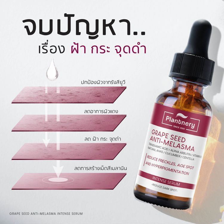 No. 6 - เซรั่มบำรุงผิวหน้า Plantnery Grape Seed Anti-Melasma Intense Serum - 2