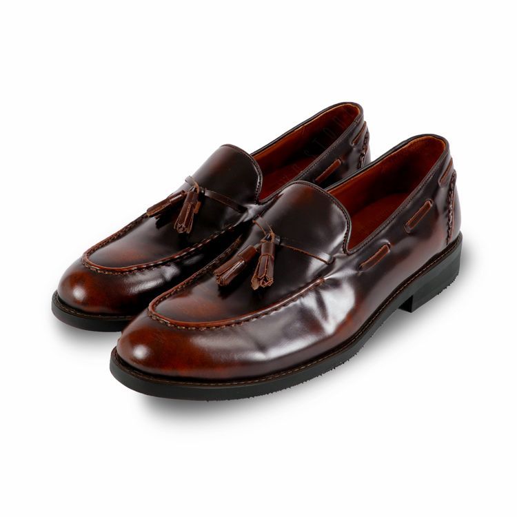 No. 7 - รองเท้าหนังผู้ชาย แบรนด์ไทย รุ่น Velvet Tassel Loafers Moc Toe Burgundy - 1